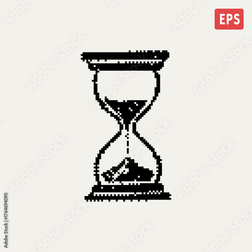 classic hourglass retro pixel art