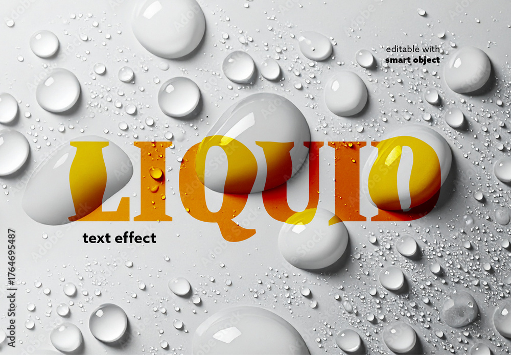 Water Drops Text Effect Stock Template | Adobe Stock