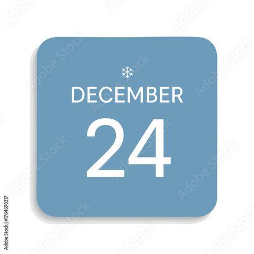 A Simple Festive Calendar Page Displaying December 24th Symbolizing Christmas Eve Anticipation