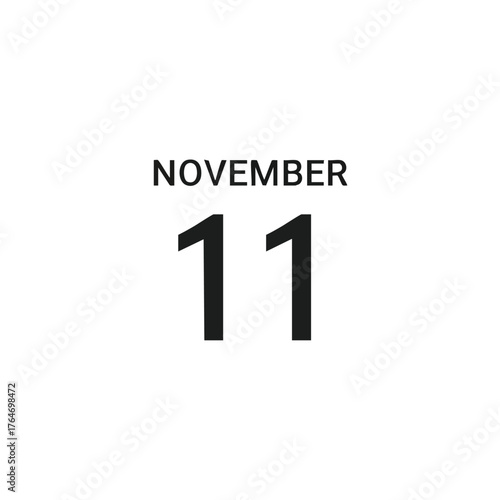Elegant November 11th Date Graphic Design with Clear Typography and Minimalist Layout simple clean visual 150 characters