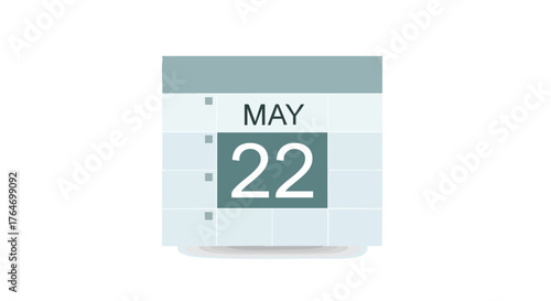 Stylish May 22nd Calendar Icon Depicting a Specific Date in a Modern Flat Design  Marking Important Days or Events for Planning and Reminders