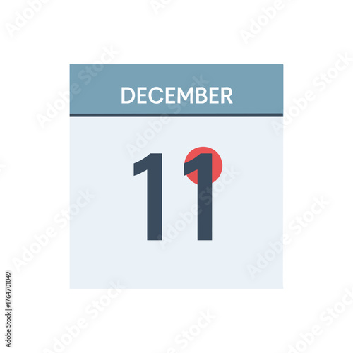 December eleventh illustration depicting a calendar date icon for important reminders and schedules in neutral tones