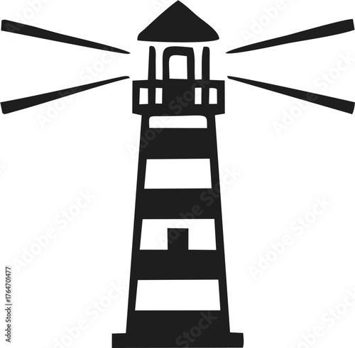 lighthouse icon mono colorsilhouette vector design