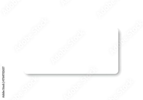 White rectangle with rounded corners and a subtle grey drop shadow on a white background