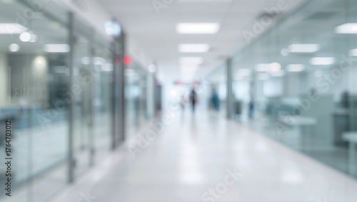 Wallpaper Mural Out-of-Focus Illumination in a Contemporary Workspace, Sleek Transparent Design Torontodigital.ca