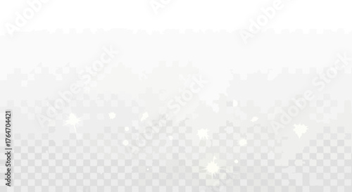Abstract magical background with glowing light particles and sparkles on a transparent layer.