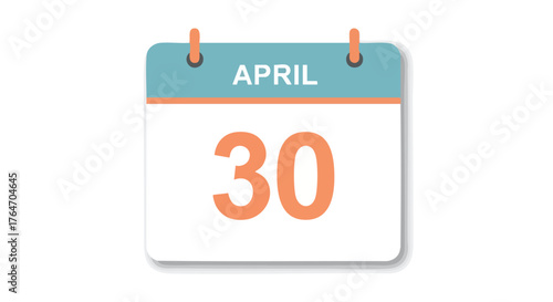 Illustrative image of a calendar showing the date April 30th with a minimalist design