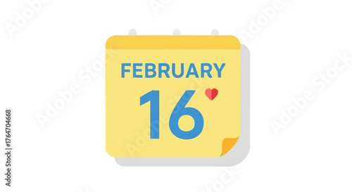 February 16th Date Marked on Calendar: A Visual Reminder of Special Days and Important Events ahead planning management concept design schedule