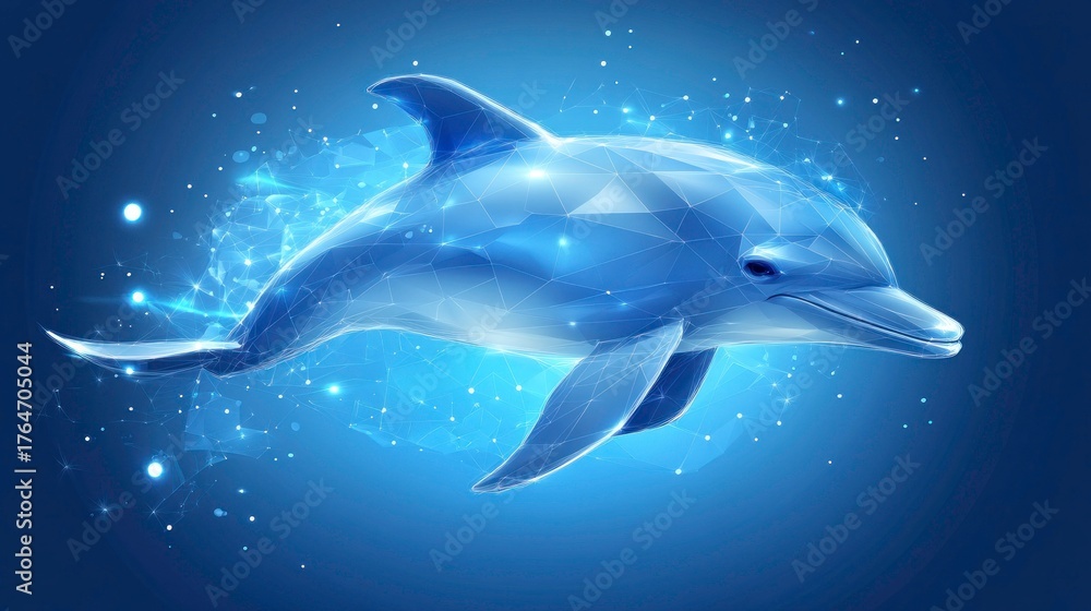 Fototapeta premium Abstract dolphin graphic