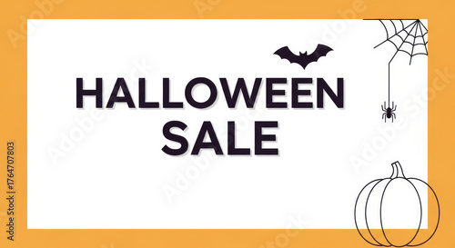 Halloween Sale banner template on white background.