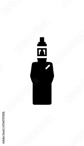 Vape device silhouette on white background  