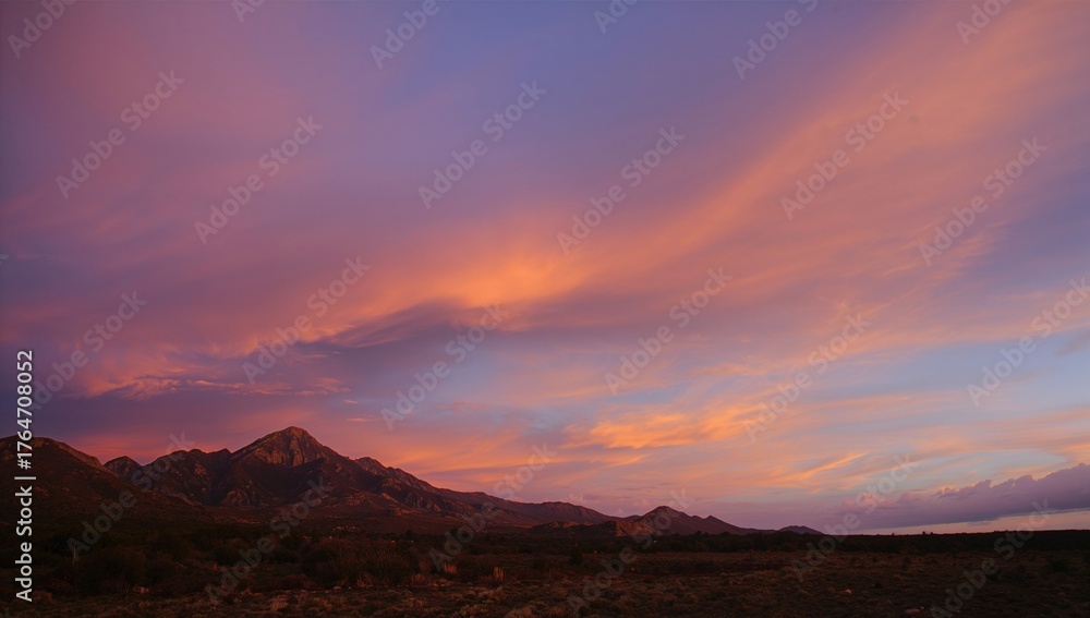 Naklejka premium Breathtaking evening hues in the sky