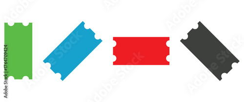 Simple Minimalist Blank Admission Tickets in Bright Colors, Event and Entertainment Symbols