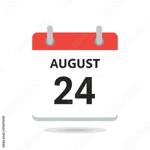 Stylized depiction of a calendar page displaying the twenty fourth day of August month