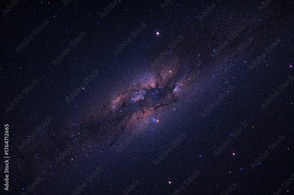 Fototapeta premium Cosmos filled with glowing stars, colorful nebulae, and sparkling galaxies in a mysterious cosmic scene