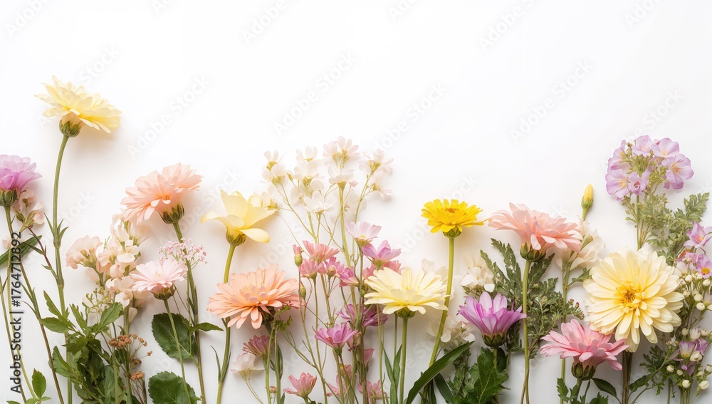 Fototapeta premium Ideal floral backdrop for greeting cards