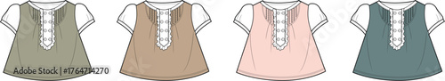 Elegant Baby Tunic Collection A Variety of Soft Colors and Delicate Lace Details for Newborn Apparel