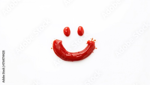 Happy face made with ketchup