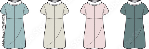 Fashionable Dress Designs in Pastel Colors Garment Mockups for Designers & Enthusiasts