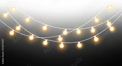 String Lights Illumination Warm, Festive Glow in Vector Design