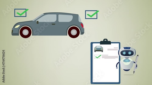 AI Car health check process for automotive service, vehicle diagnostics, car maintenance and checkup related concepts
