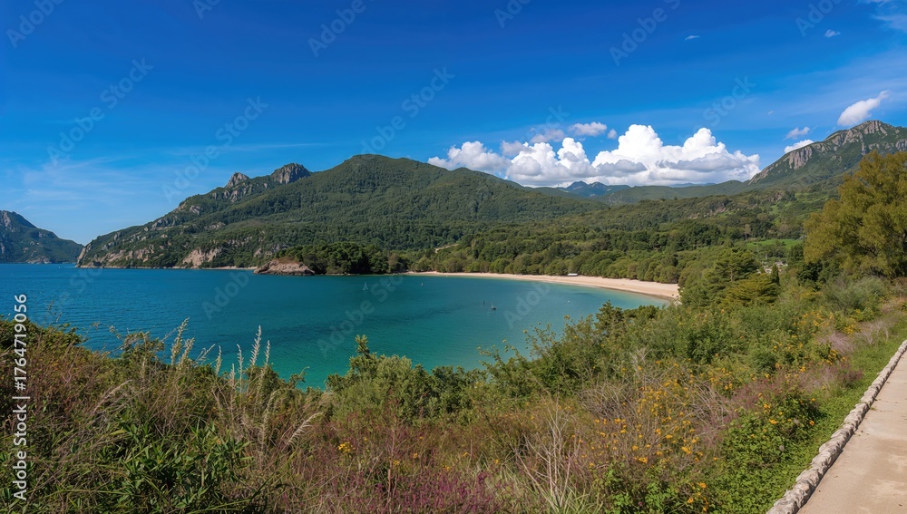 Obraz premium A scenic mountain stroll