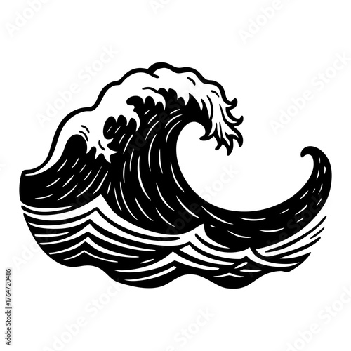 sea-waves-sketch--storm-wave--vintage-tide-and-oce