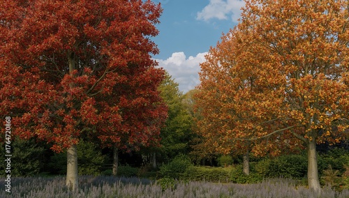 Vibrant fall collection of rowan and ash berries in a picturesque garden