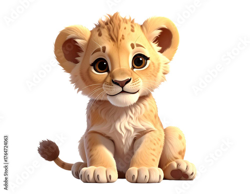 Niedliches kleines Löwenbaby, transparenter Hintergrund, PNG