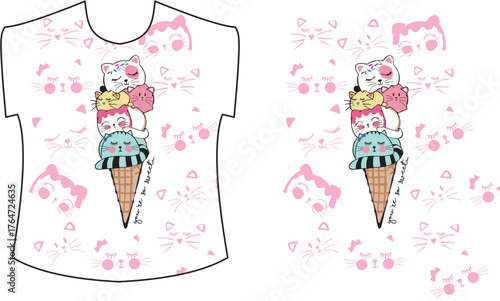 Playful Summer Ice Cream Graphic T-shirt Design