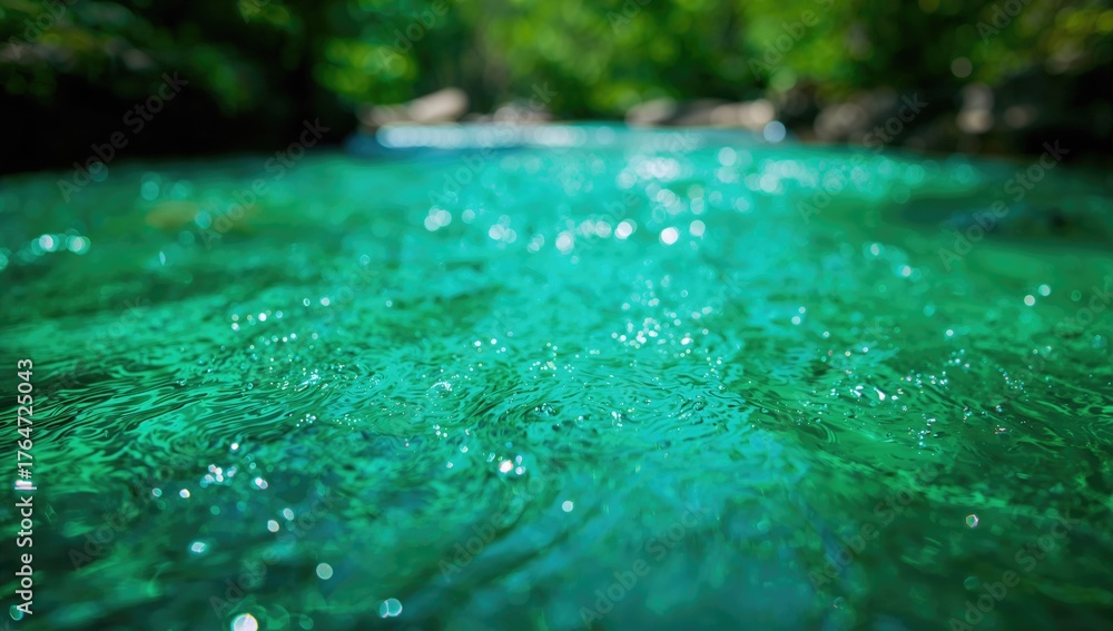 Fototapeta premium The glittering jade-colored river