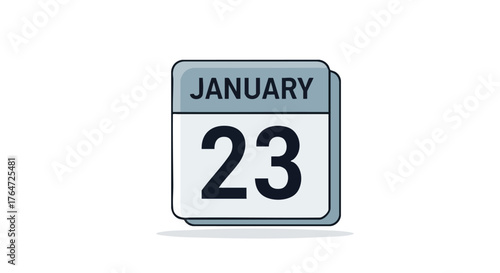 Stylized January 23rd Calendar Illustration for Reminders or Scheduling Visualizations offering planning resource usage and event management needs