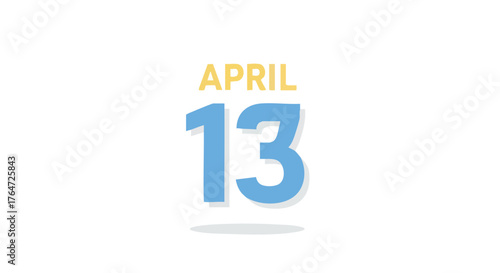 Stylized April 13th Date Graphic with Soft Color Palette for Calendars and Reminders Free Download Stylized April 13th Date Graphic with Soft Color Palette for Calendars and Reminders - GFXLoad