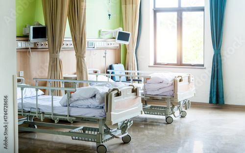 Modern hospital ward with two beds