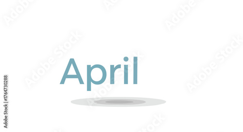 Simple graphic depicting the word 'April' in blue, suggesting the arrival of spring and new beginnings visualized beautifully