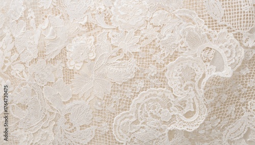 White lace from a classic bridal gown as a textured backdrop