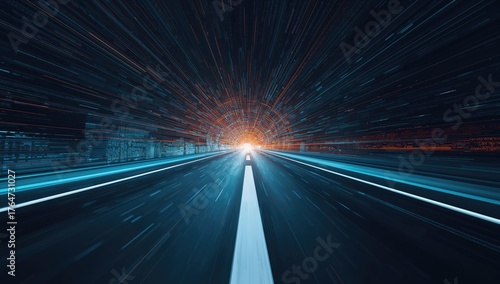 Graphic representation of rapid data transmission on a pathway symbolizing communication and coding for agile change and breakthrough innovation