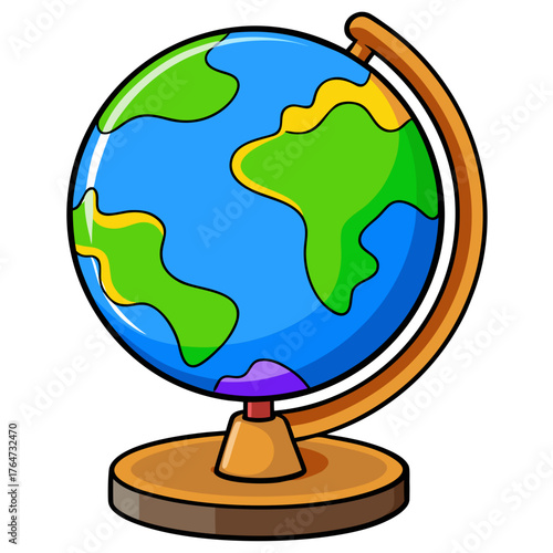 globe on white background