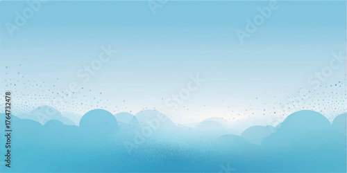 Abstract blue sky background with fluffy white clouds on a sunny day