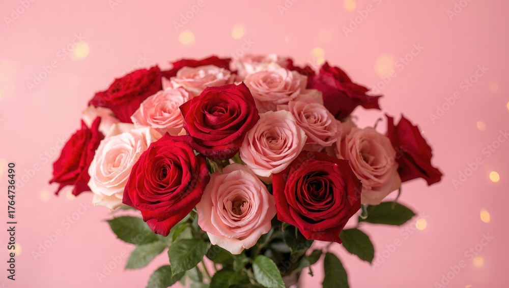 Obraz premium Background of red and pink roses