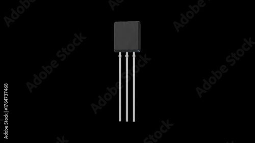 Modern Black Sculpture with Metallic Legs