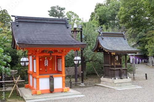 A Japanese shrine : the scene of subordinate ones in the precincts of Kitano-tenmangu Shrine in Kyoto City