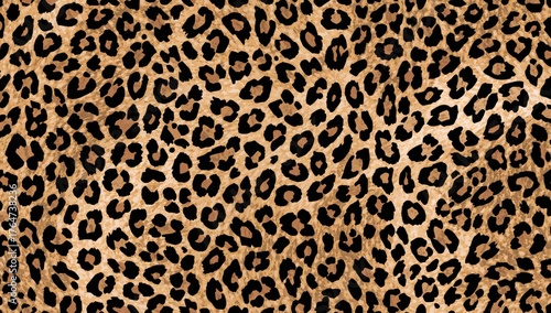 Continuous leopard skin design. Stylish wild feline print backdrop. Contemporary big cat animal cloth textile motif.