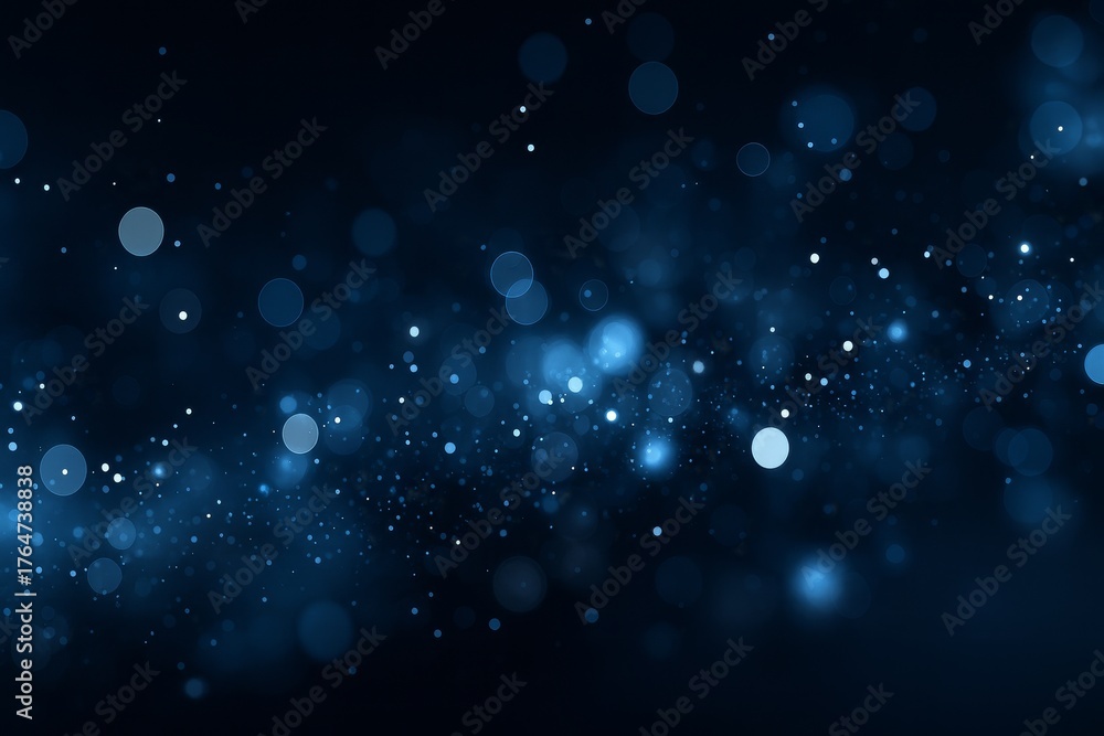 Fototapeta premium Abstract bokeh background with glowing light particles and soft blur effect, in elegant panoramic composition.