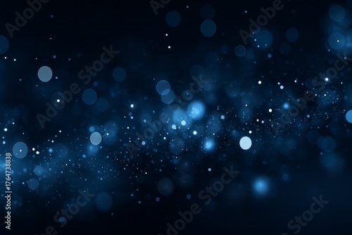 Abstract bokeh background with glowing light particles and soft blur effect, in elegant panoramic composition.