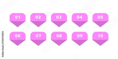 Number Marker Icon Set 1 to 10