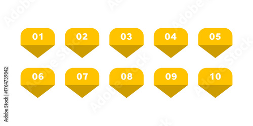 Number Marker Icon Set 1 to 10