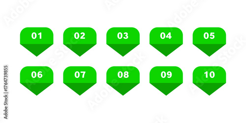 Number Marker Icon Set 1 to 10