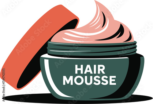 Hair mousse product styling volume texture hold beauty haircare container