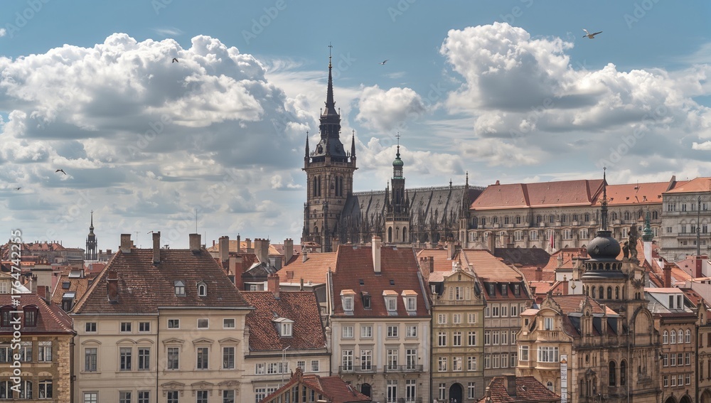 Obraz premium Grand Gothic Church in the Historic Center